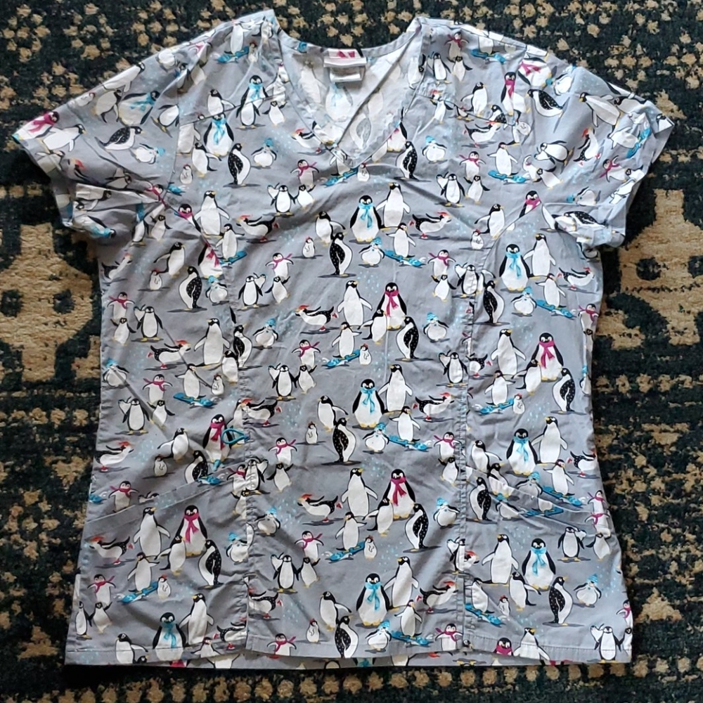 Scrubstar penguin scrub top Christmas